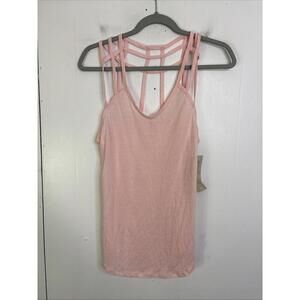 Balance Collection Top Womens Medium Crystal Rose New Caged Back Workout Yoga
